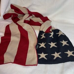 ALTARE’ Patriotic Red, Blue, Tan Star Striped Scarf